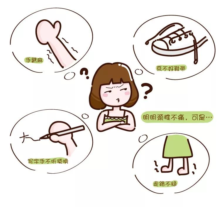 手臂麻、系不好鞋帶、寫字手不聽使喚、明明頸椎不痛可是、走路不穩(wěn)